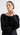 Boatneck Top in Silk Charmeuse | Black