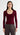 Ribbed Scoop Neck Shirt in Viscose Polyester | Oxblood
