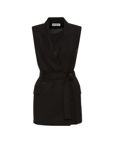 Sleeveless Belted Vest