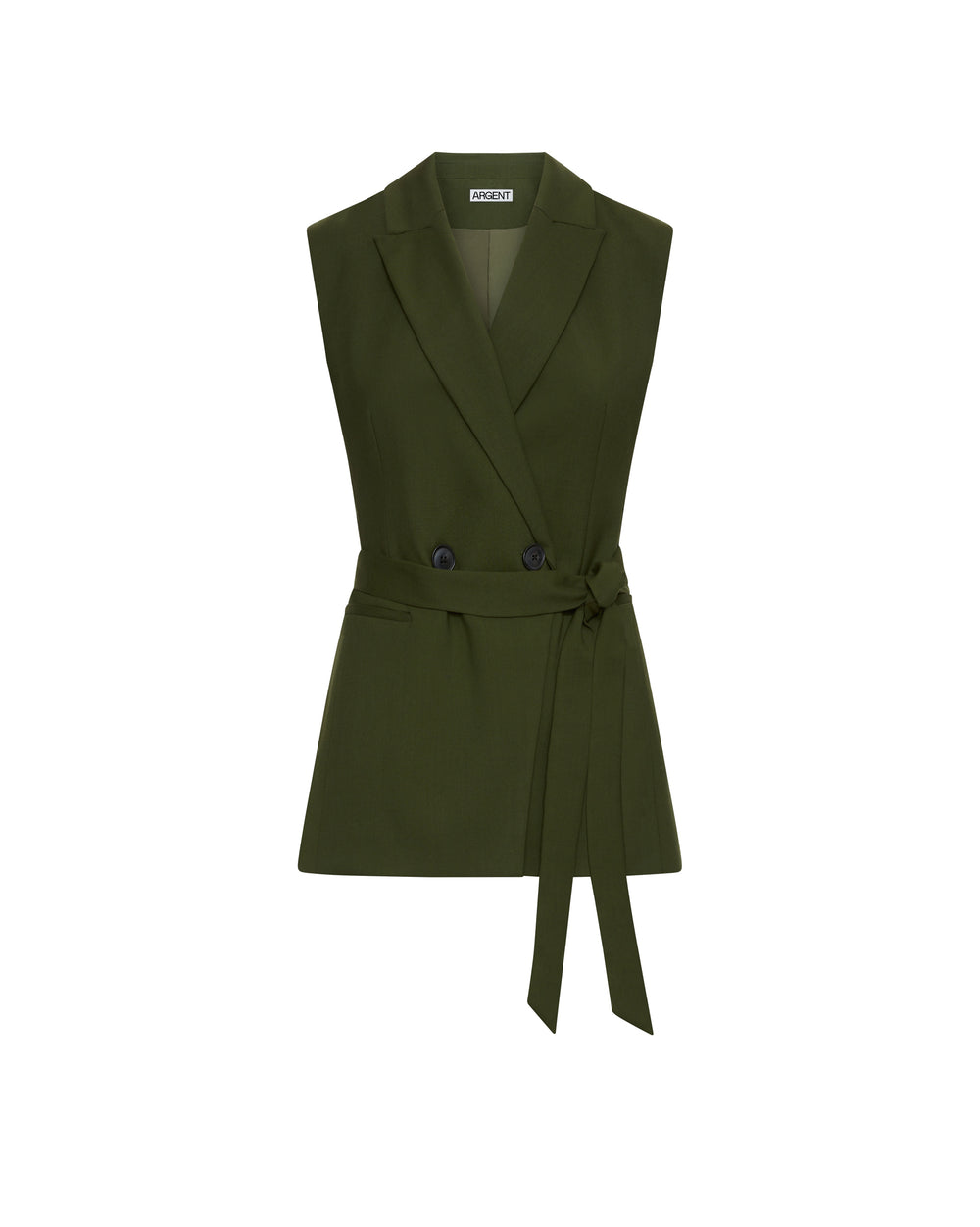 Double-Breasted Vest in Seasonless Wool | Olive