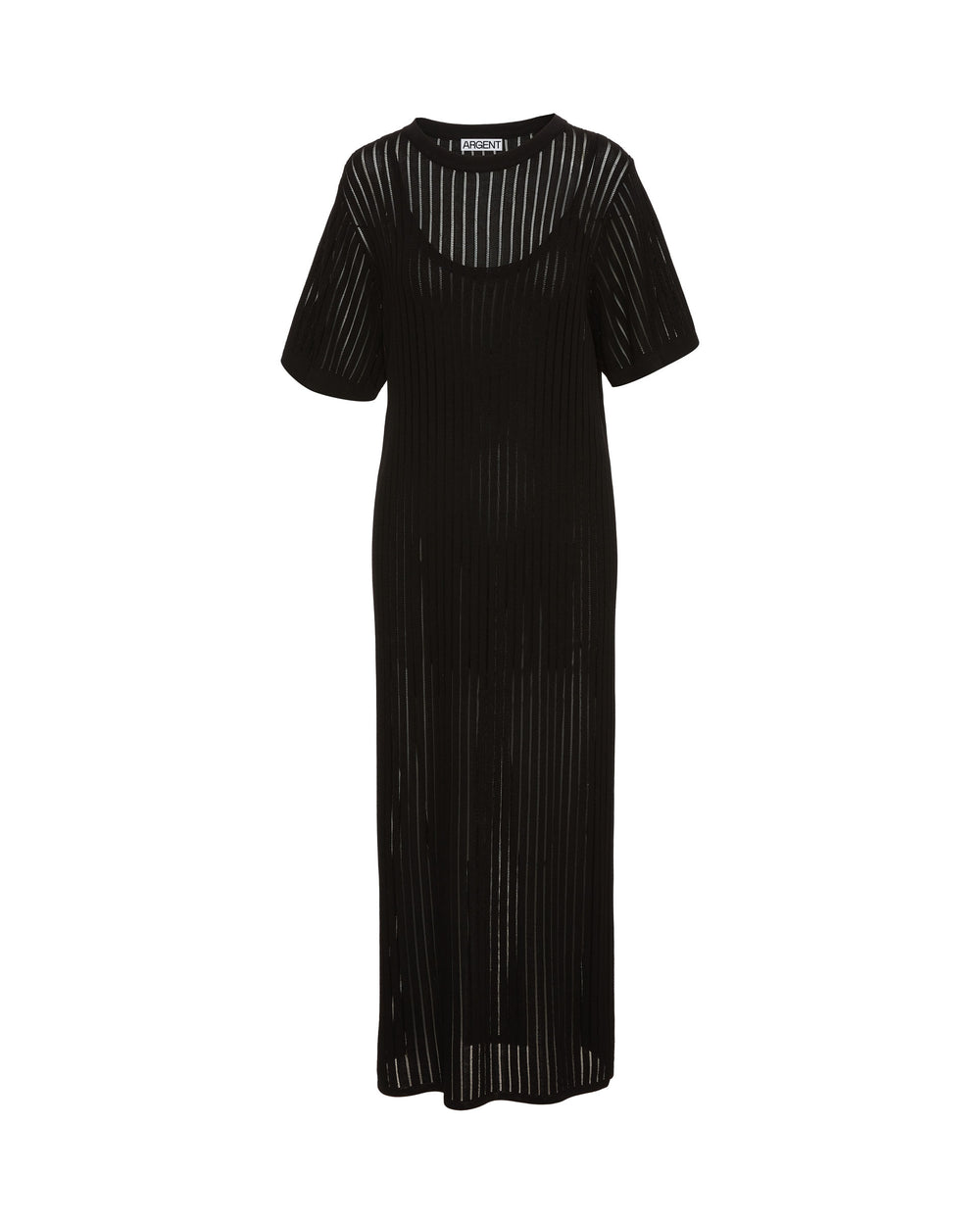 Knit Maxi Dress in Mercerized Cotton | Black