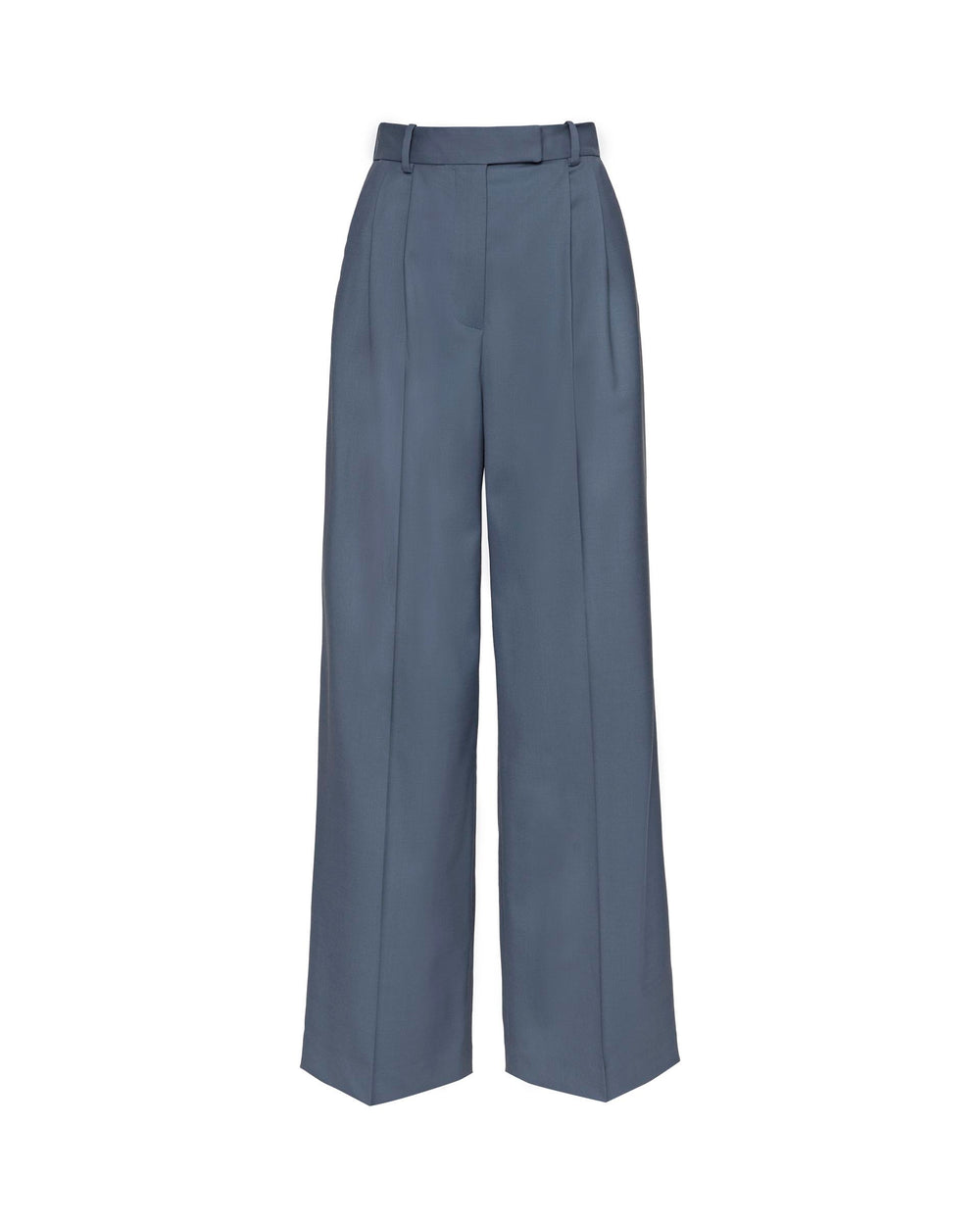 Pleated Trouser in Seasonless Wool | Pigeon Blue