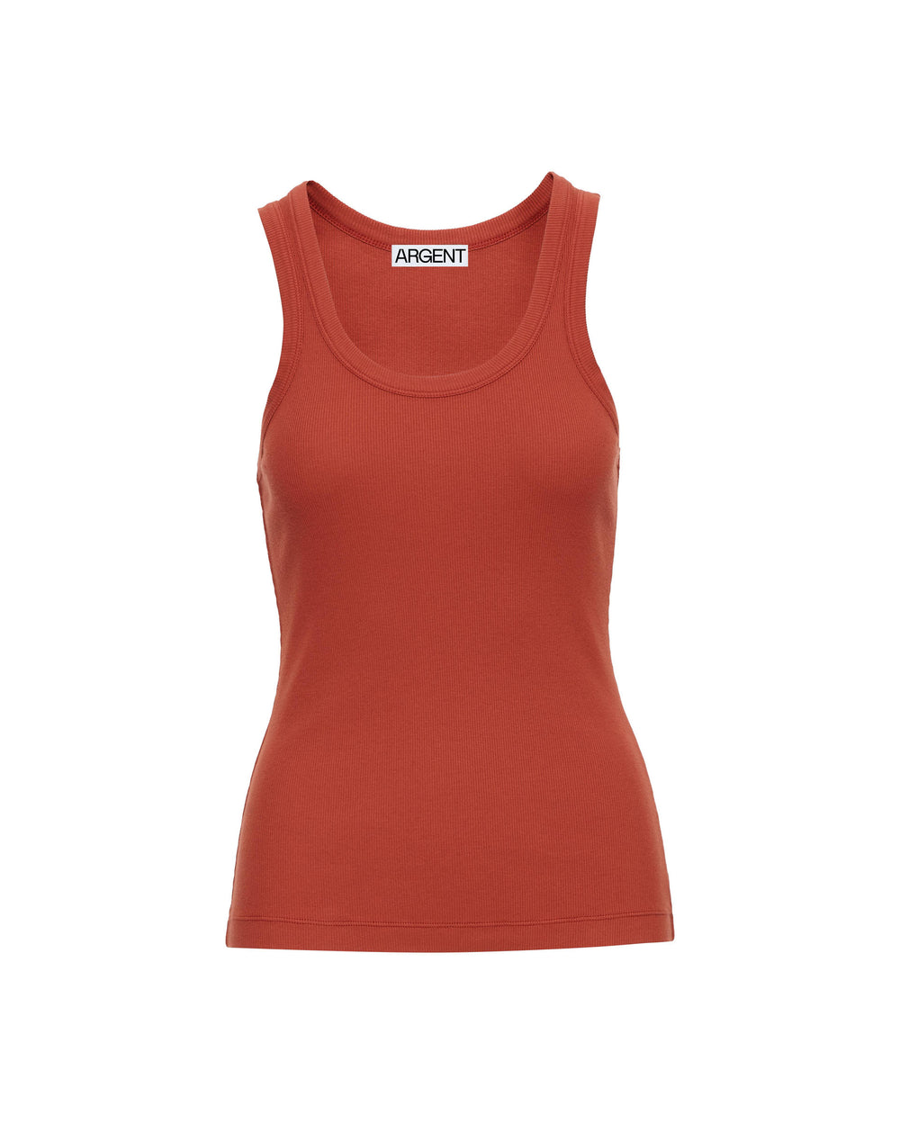 Ribbed Tank in Cotton Elastane | Currant
