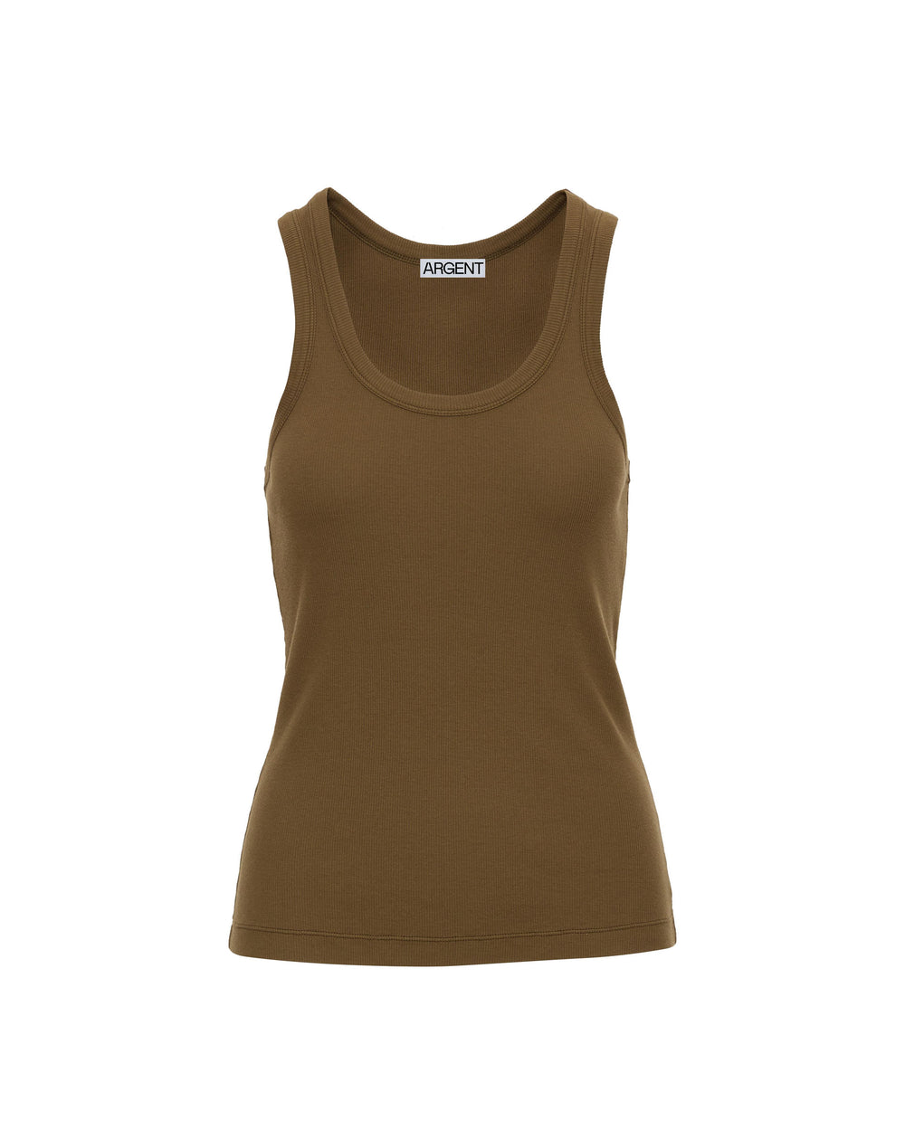 Ribbed Tank in Cotton Elastane | Moss