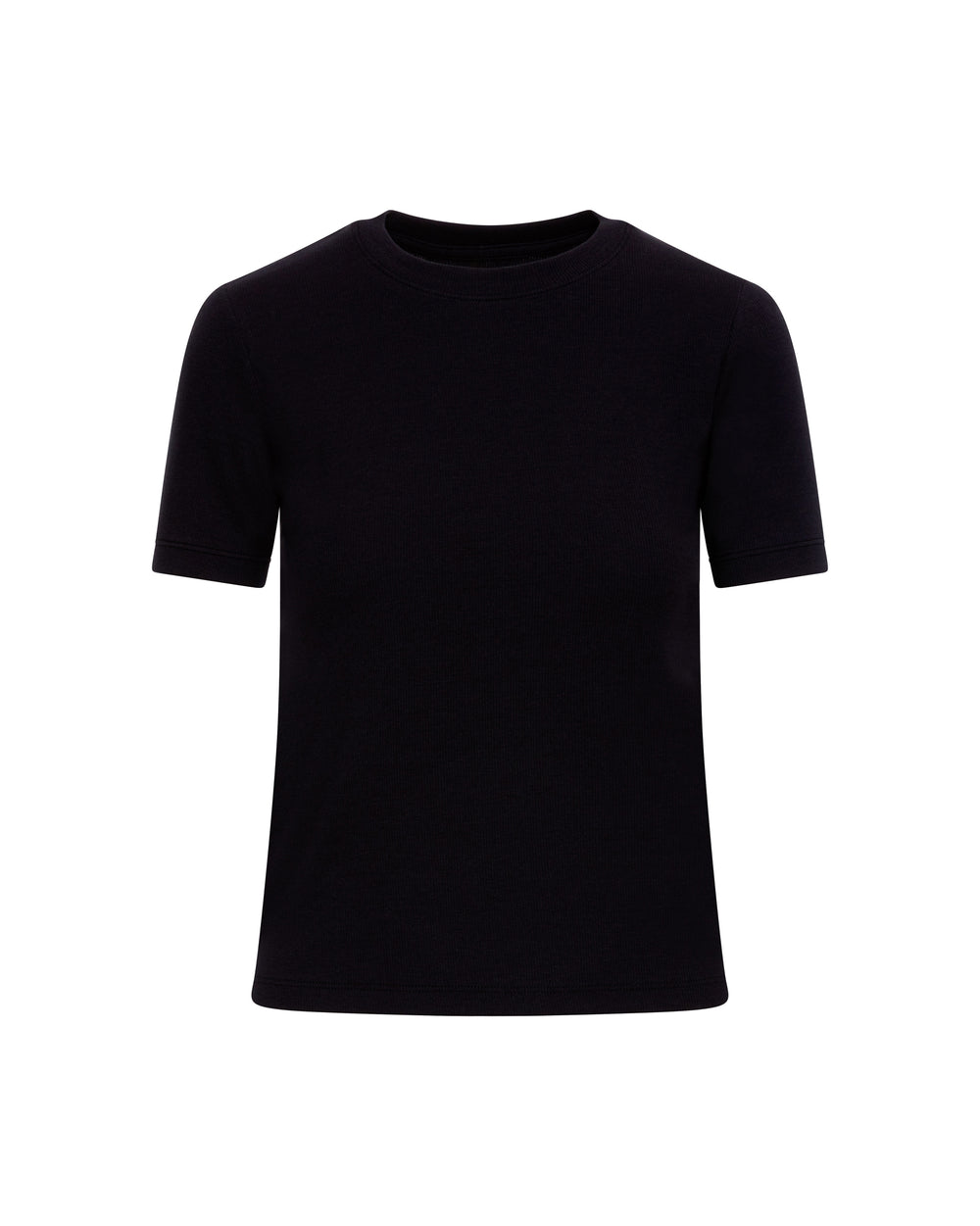 Ringer Tee in Ribbed Cotton | Black