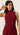 Mock Neck Bodysuit in Viscose | Maroon