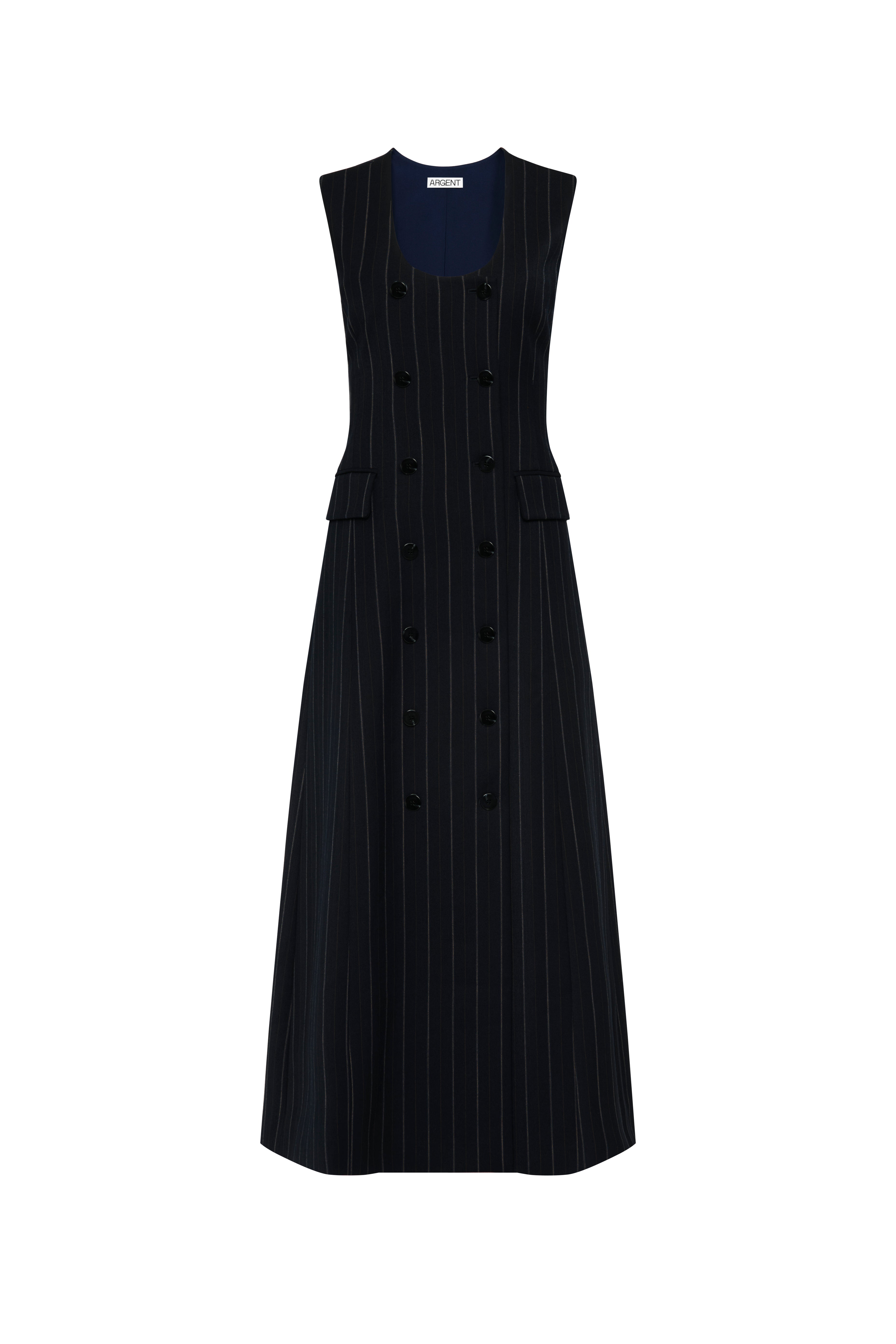 sachin and babi light blue dress Mackenzie Double Breasted Crepe Knit Midi Dress - Black