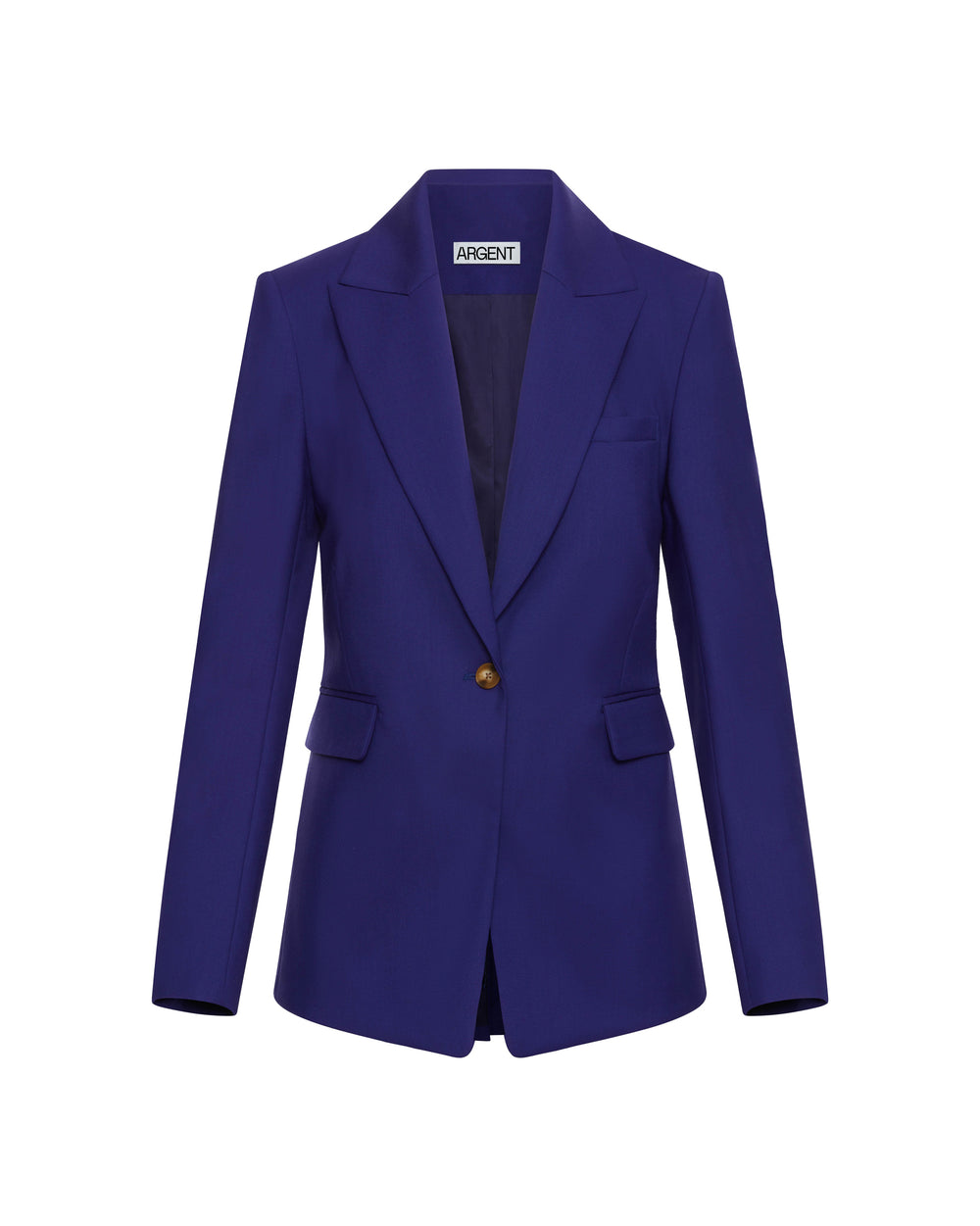 Single Button Blazer in Seasonless Wool | Purple