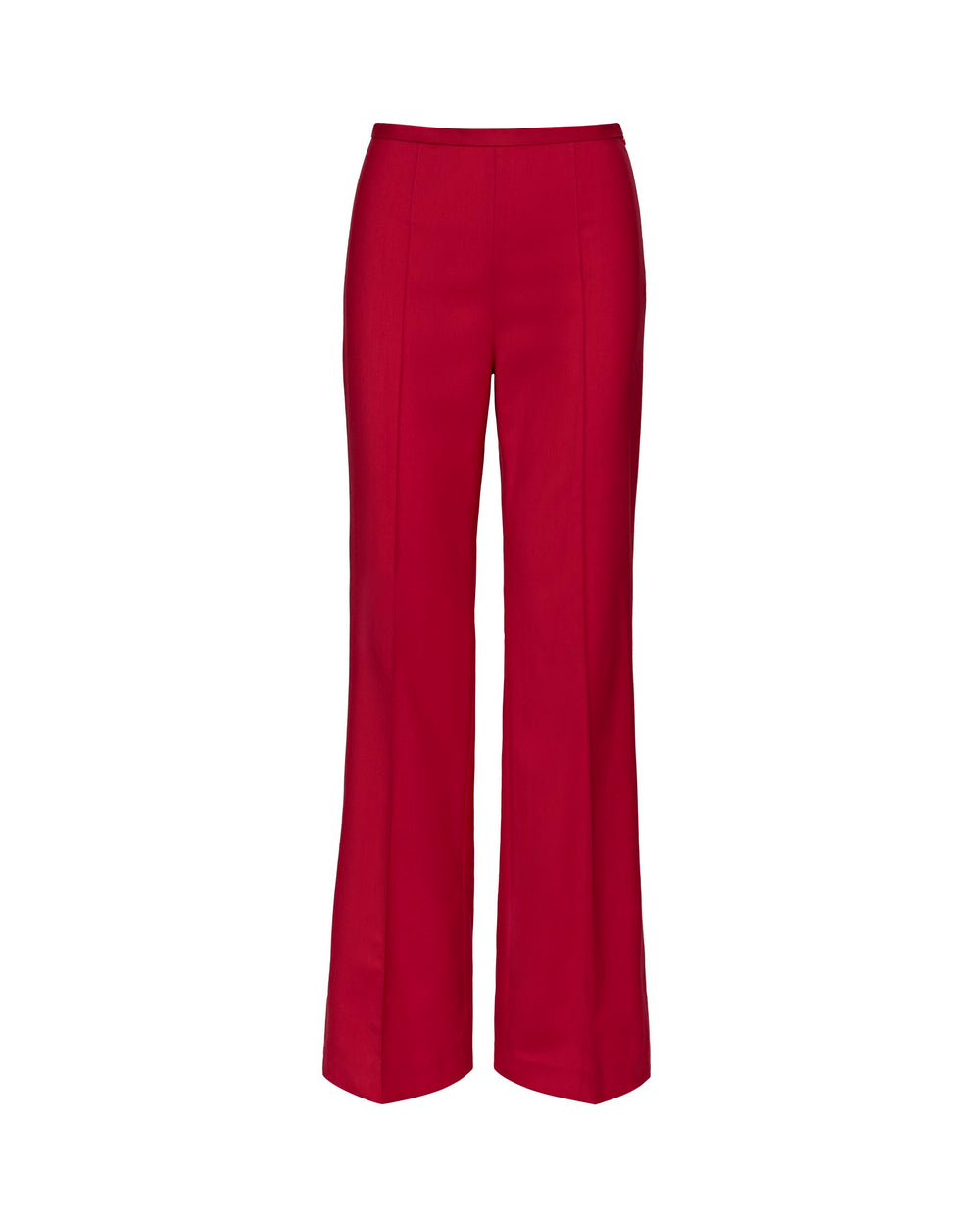 Slim Pintuck Trouser in Seasonless Wool | Cranberry