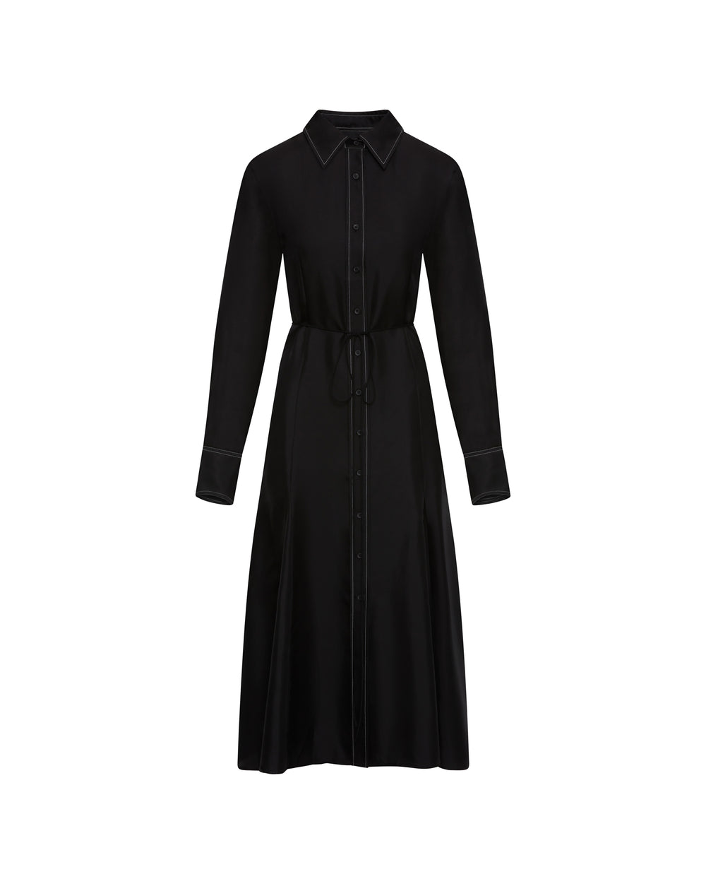 Soft Shirt Dress in Silk Twill, Women's Dresses