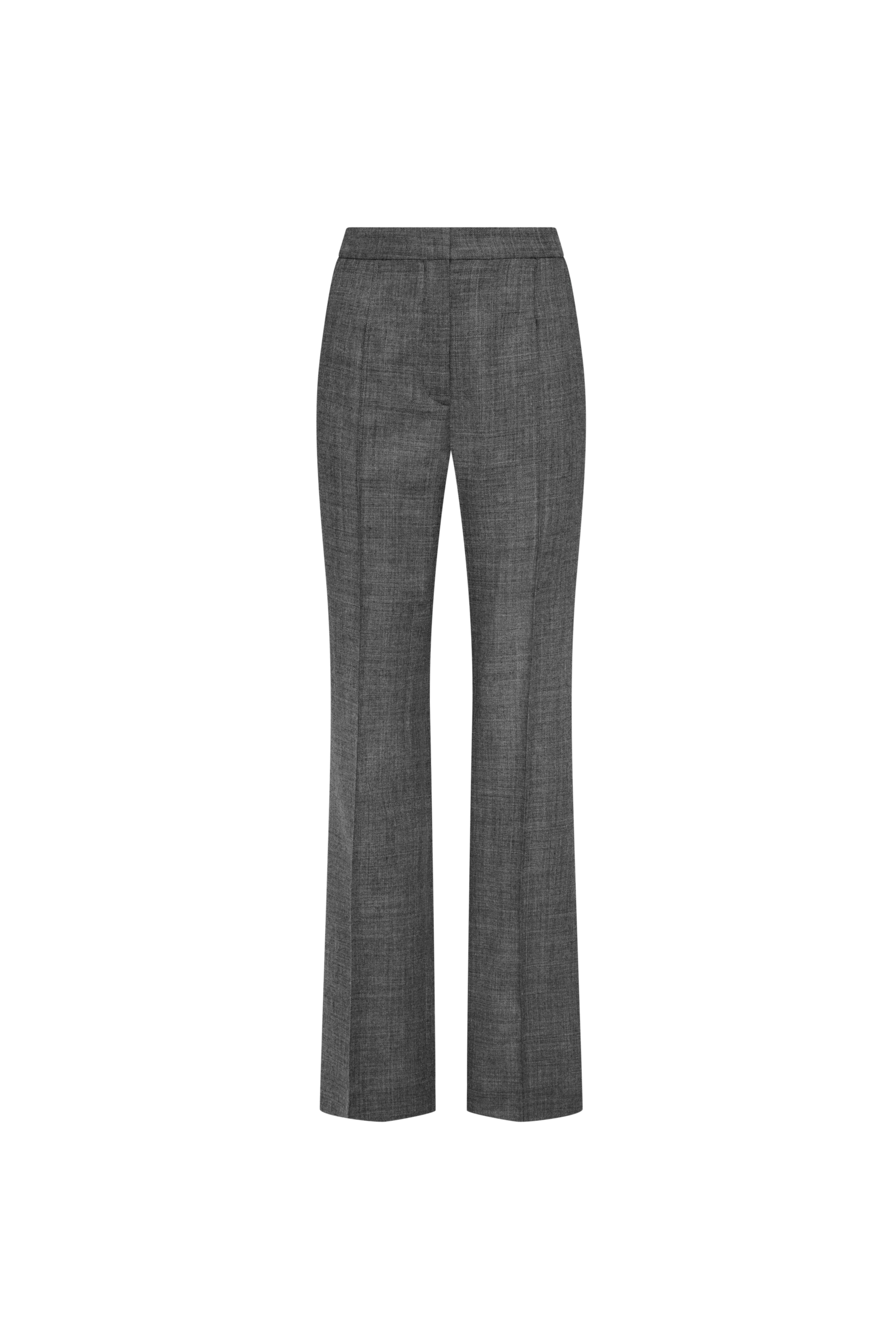 Straight Pintuck Trouser in Textured Wool Twill | Women's