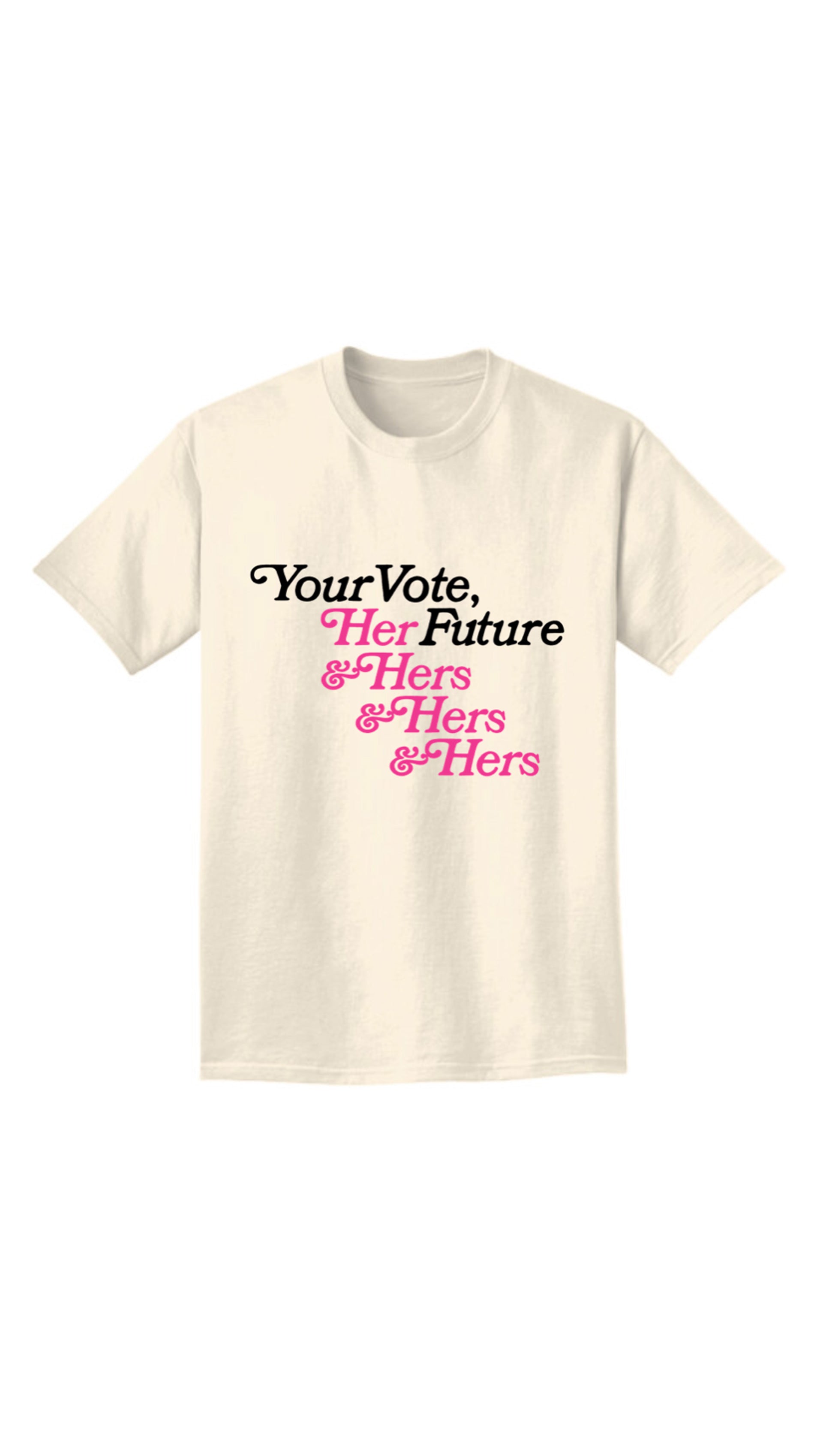 Your Vote Her Future Unisex Tee in Cotton | Ivory