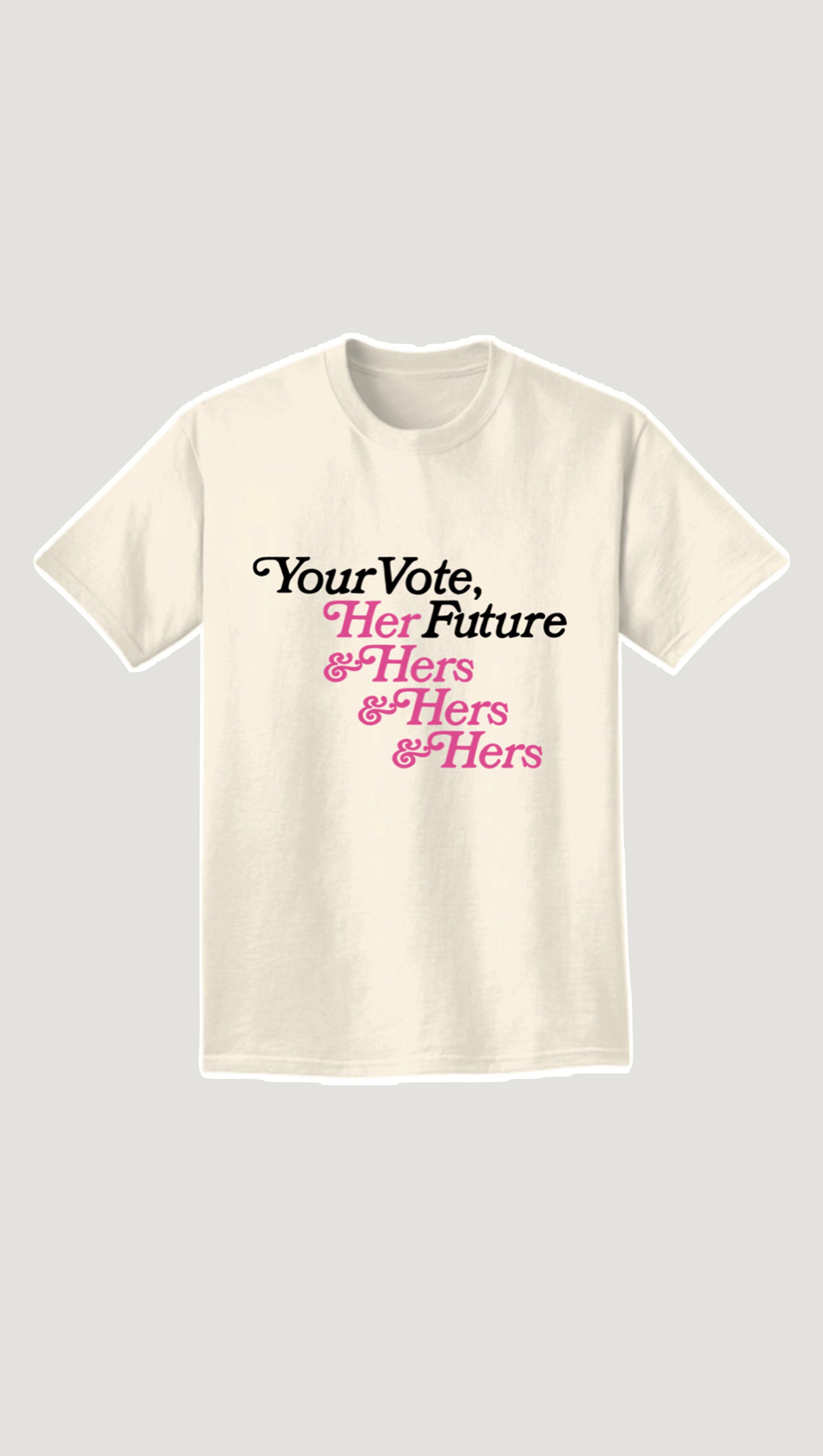 Your Vote Her Future Unisex Tee in Cotton | Ivory