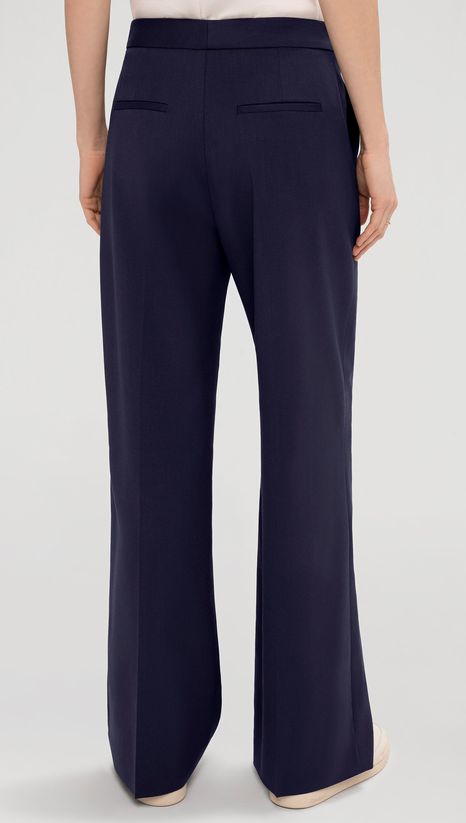 Vintage Women Wool Blend Pants Size XL/48 Navy Blue Straight