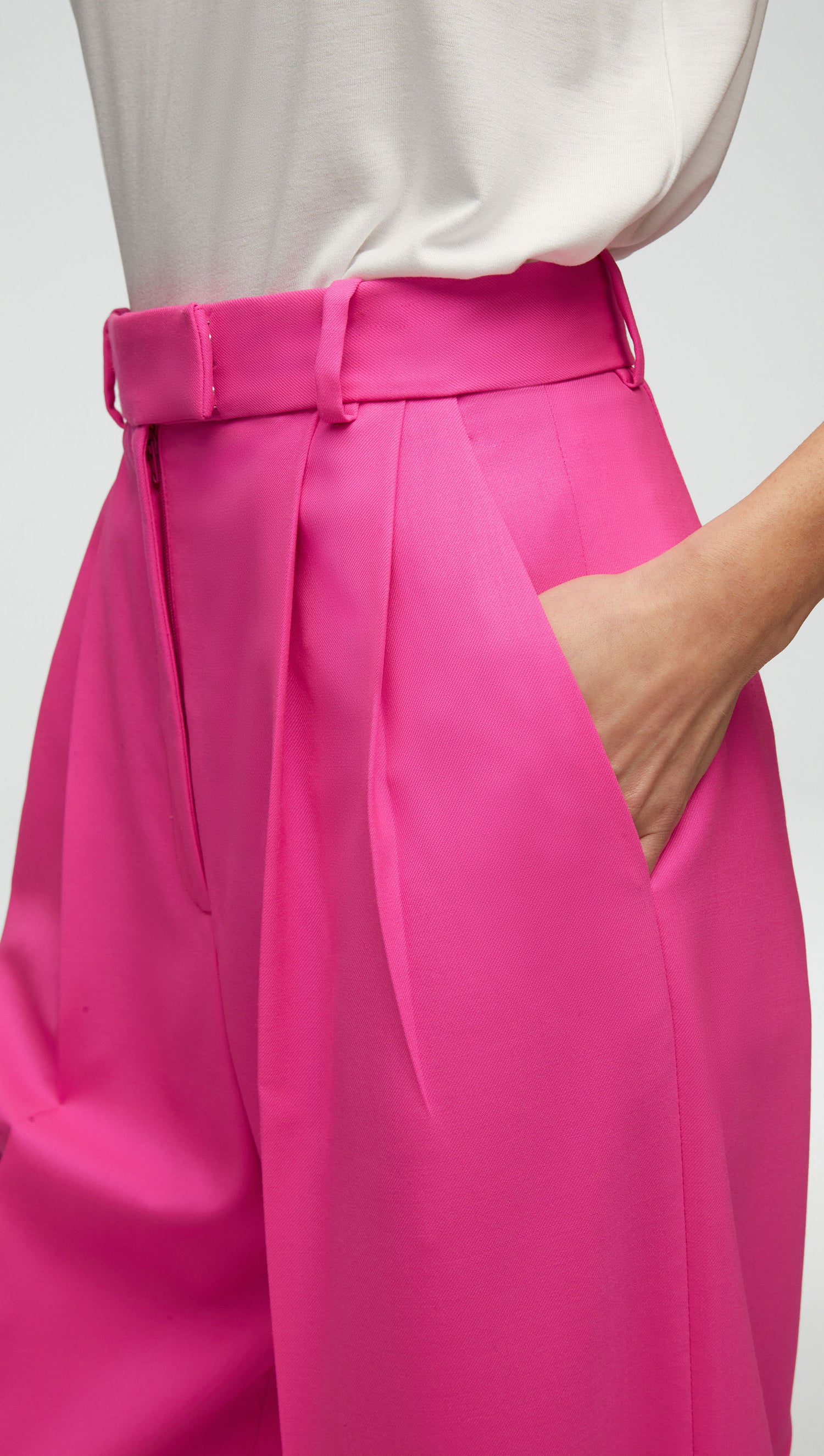 Pretty Mulberry Pink Pleated Pants - All Bottoms