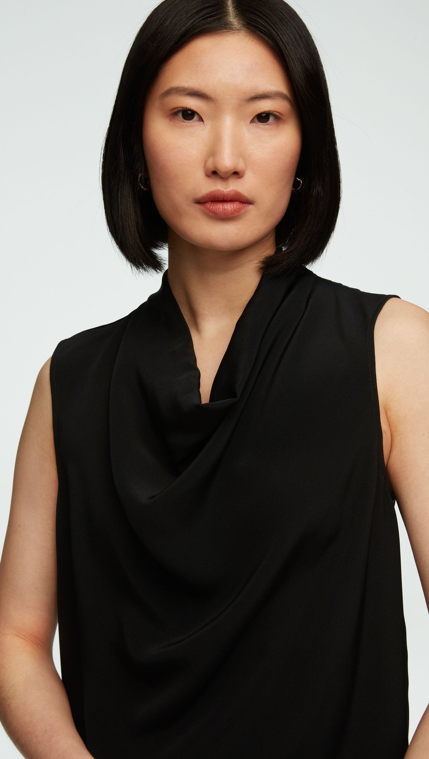 Cowl Top in Silk Crepe Women's Tops Argent