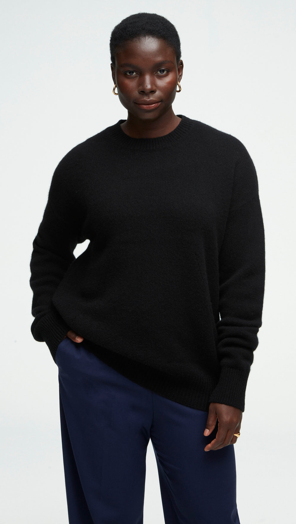 Oversized Sweater in Wool-Cashmere | Black