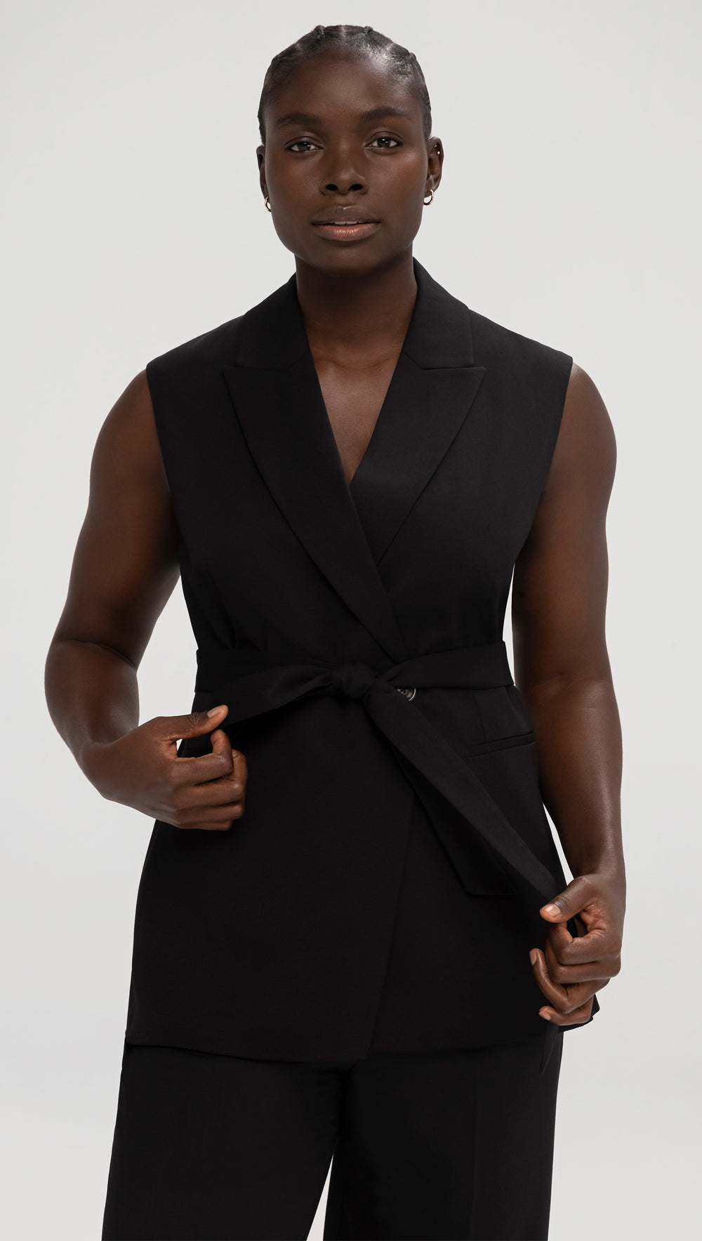Double-Breasted Vest in Seasonless Wool | Black