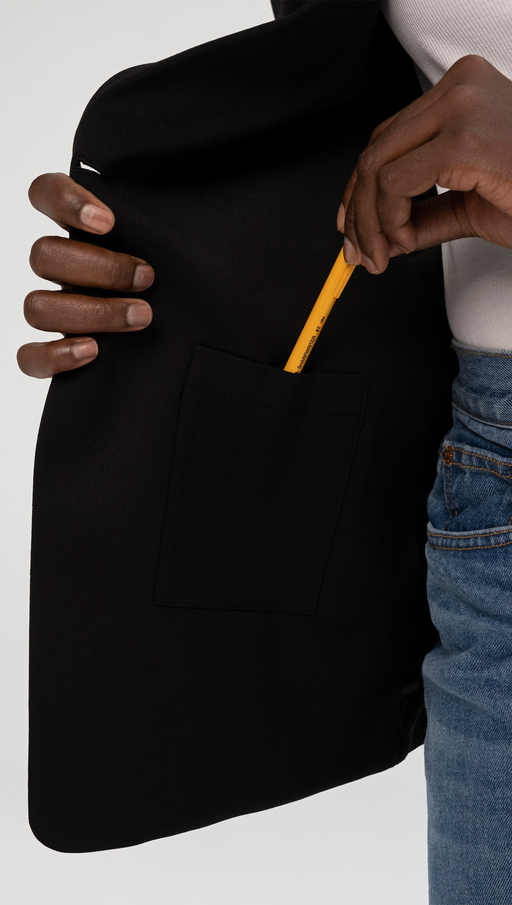 Single Button Blazer in Seasonless Wool | Black