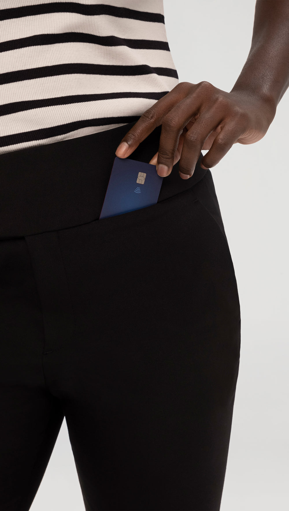 Flex Waist Trouser in Performance Cotton | Black