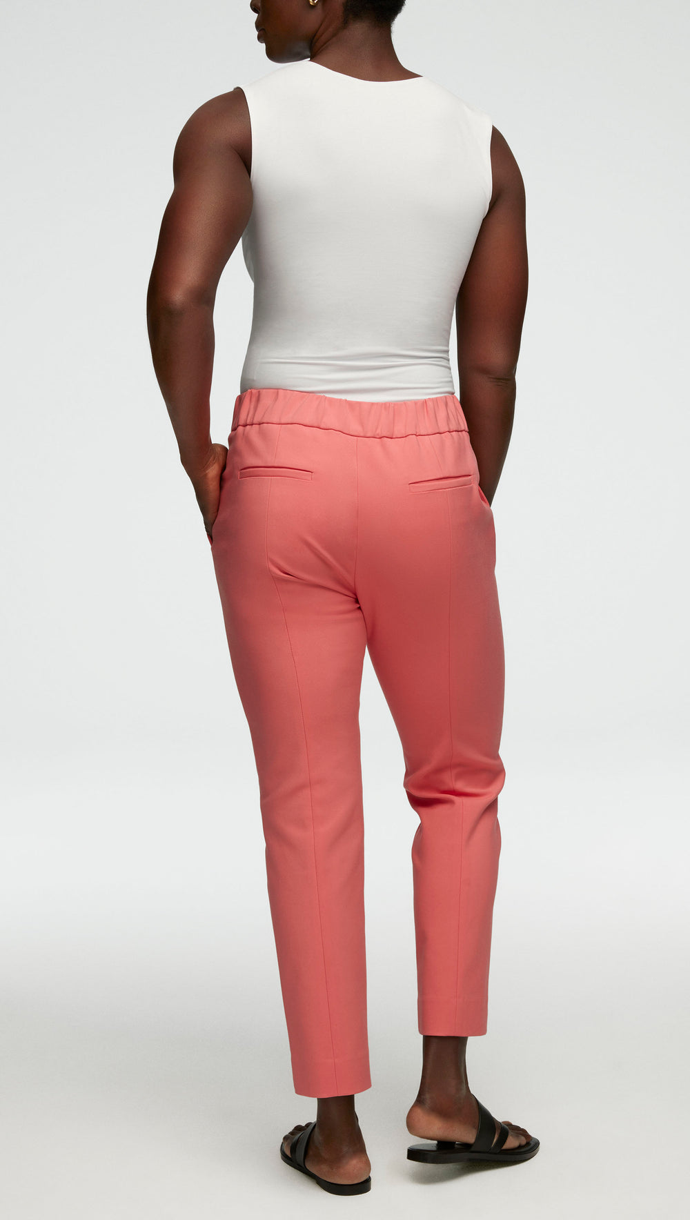 Flex Waist Trouser in Performance Cotton | Watermelon