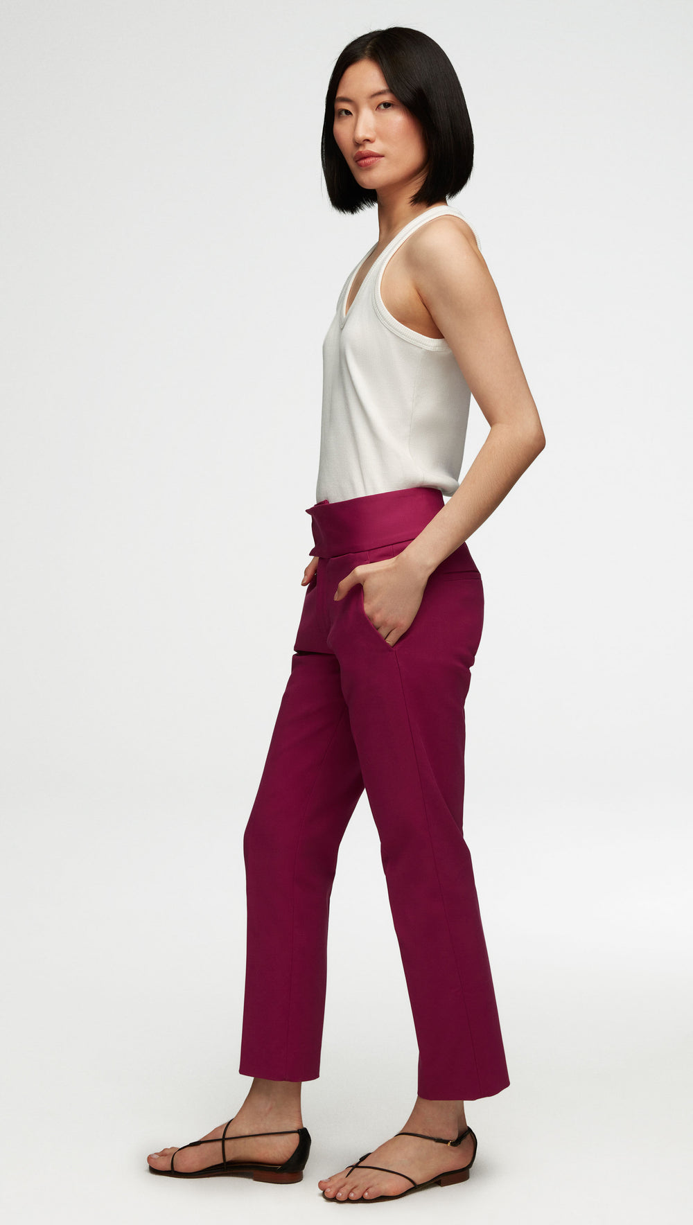 Flex Waist Trouser in Performance Cotton, Women's Pants