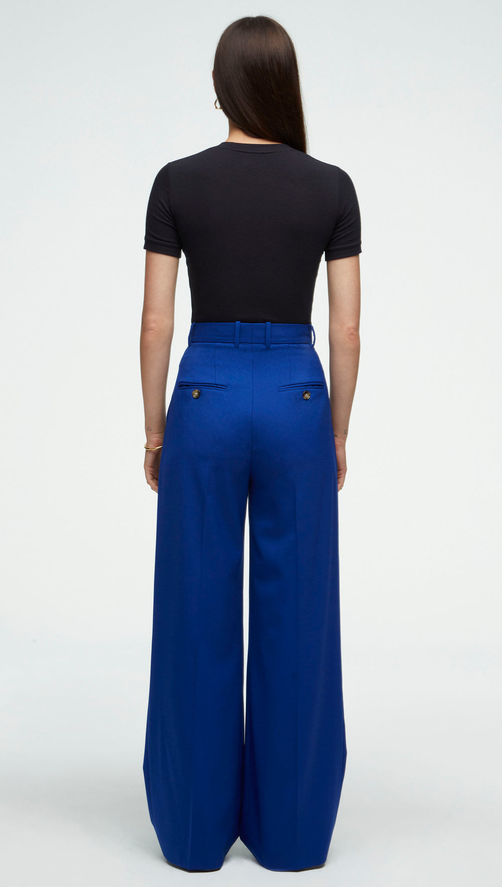 Pleated Trouser in Seasonless Wool | Cobalt