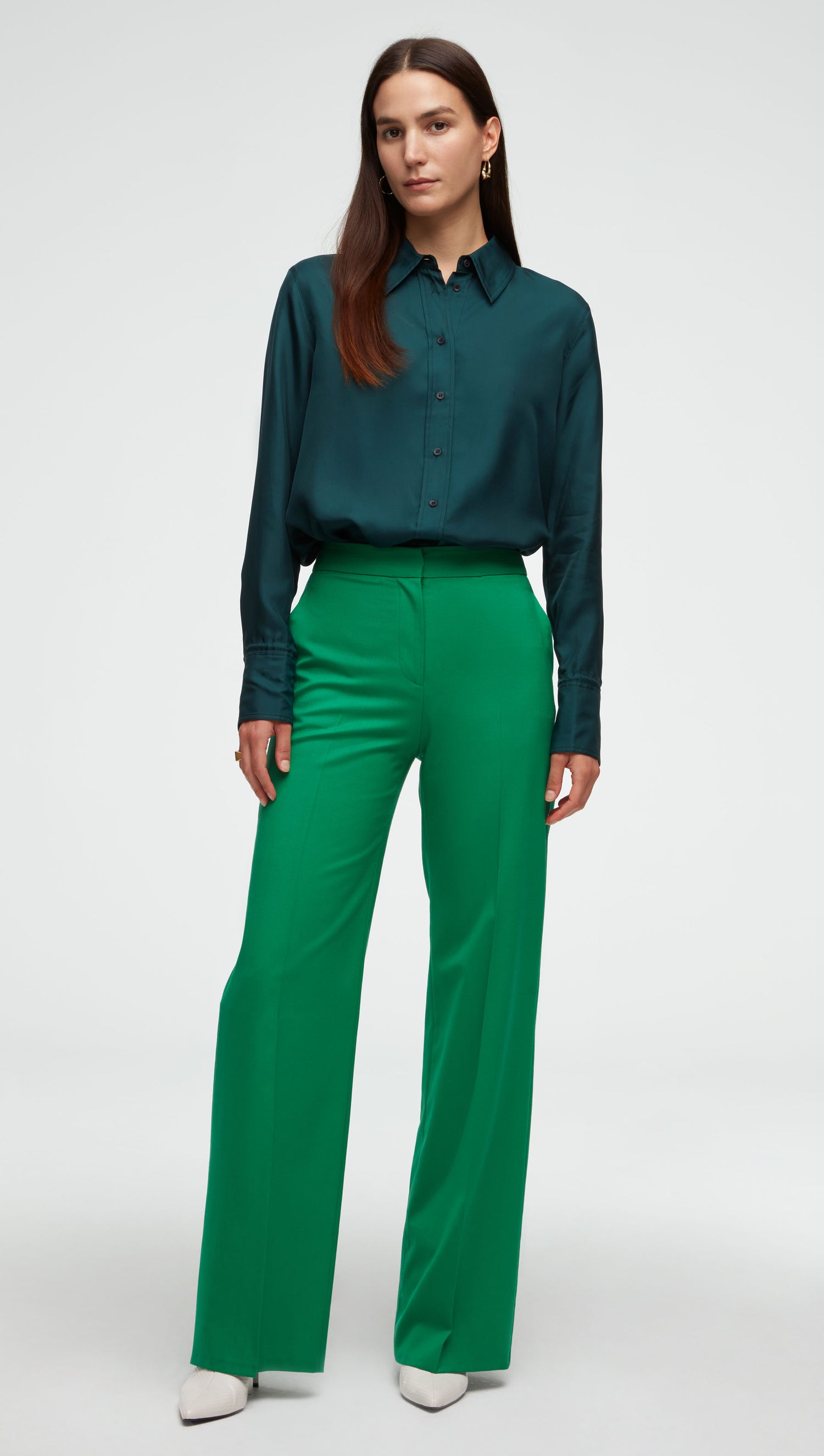 ONLY Tall ONLJADA MERLE CIGARETTE PANTS - Trousers - vibrant green/green 