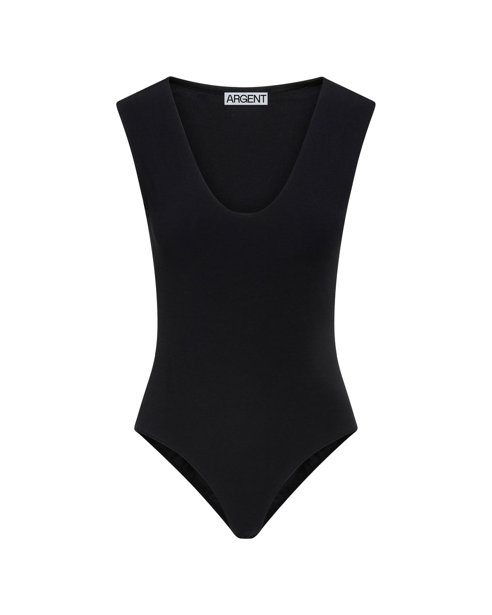 Deep V Bodysuit in Stretch Cotton | Black