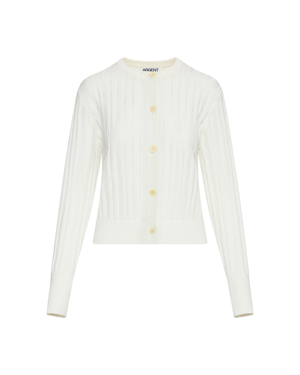 Open Cable Cardigan in Cotton | Ivory