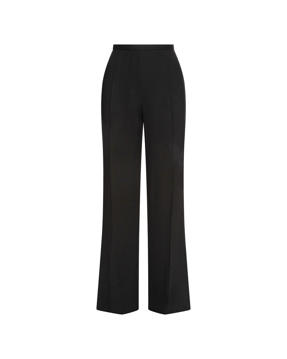 Slim Pintuck Trouser in Viscose Wool Crepe | Black
